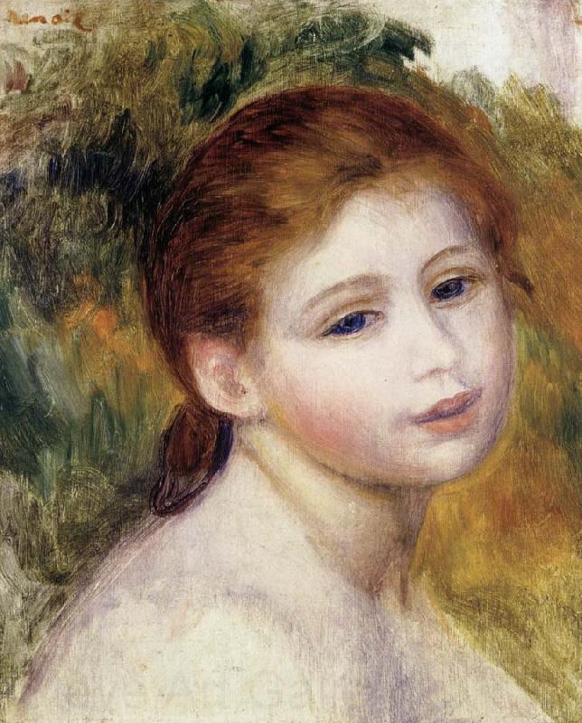 Pierre Renoir Head of a Woman Norge oil painting art